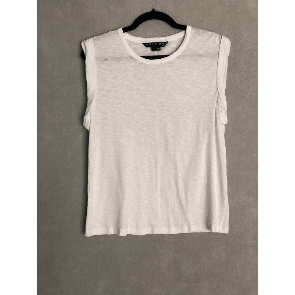 Veronica Beard Jeans Muscle T-Shirt Dree Pima Cotton White Women's Large